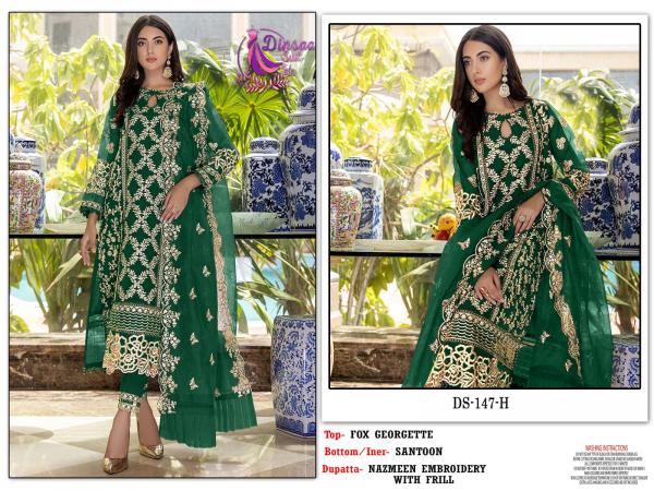 Dinsaa 147 E To H GeorgetteDesigner Pakistani Suit Collection